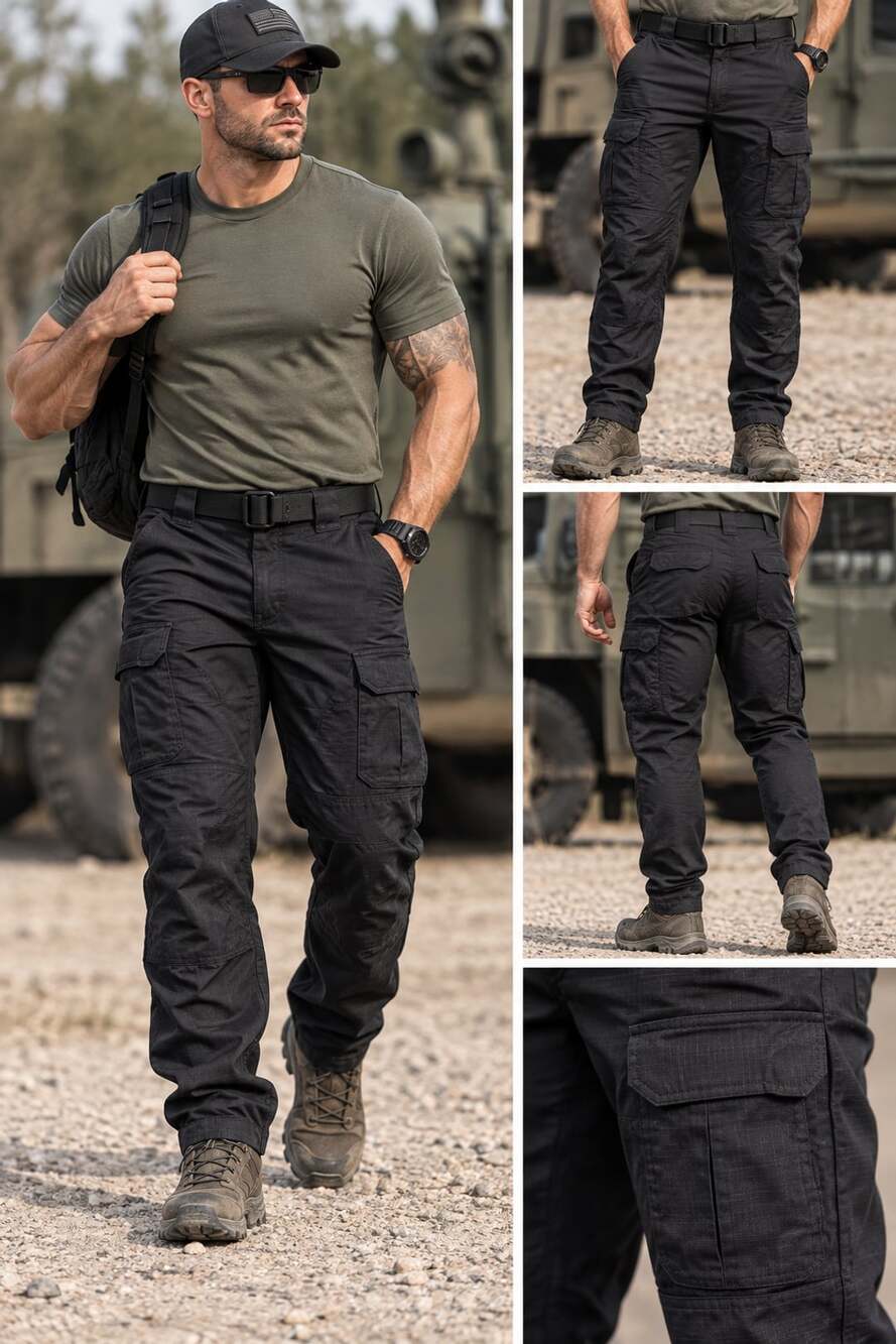 TACTICAL PANTS Tactical Pants Size 34/32 Black Ripstop Cargo Work